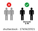 man standing 1 meter distance ... | Shutterstock .eps vector #1765623521