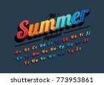 vector of modern vibrant font... | Shutterstock .eps vector #773953861