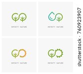 infinity and nature logo set.... | Shutterstock .eps vector #760923907