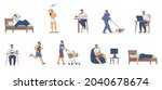 daily routine man from morning... | Shutterstock .eps vector #2040678674