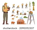 set of characters of natural... | Shutterstock .eps vector #2090352337