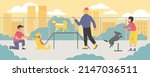 dog training ground in the city ... | Shutterstock .eps vector #2147036511