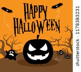 happy halloween illustration... | Shutterstock .eps vector #1178383231