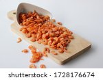 Dried Shrimp In Wooden Tray On...