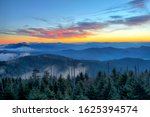 A beautiful view of the sunrise at Clingman