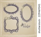 set of vintage frames with... | Shutterstock .eps vector #229469341