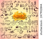 set of hand drawn cooking... | Shutterstock .eps vector #247902844