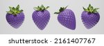 3d Render Purple Strawberries...
