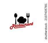 restaurant logo template. fork... | Shutterstock .eps vector #2107435781