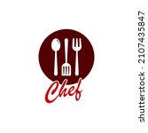 restaurant logo template. fork... | Shutterstock .eps vector #2107435847