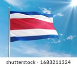 Costa Rica National Flag Waving ...