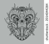 tattoo and t shirt design black ... | Shutterstock .eps vector #2014044284