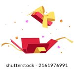 confetti and gift box opening... | Shutterstock .eps vector #2161976991