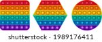 set of trendy pop it fidgets.... | Shutterstock .eps vector #1989176411
