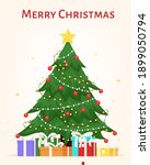 decorated christmas tree with... | Shutterstock . vector #1899050794