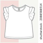 baby clothes flat sketch... | Shutterstock .eps vector #2088588514