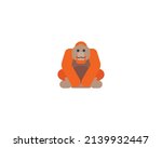 Orangutan Vector Isolated Icon. ...
