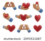 3d icon  hands making heart... | Shutterstock .eps vector #2093521087
