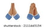 3d hand pray icon. prayer... | Shutterstock .eps vector #2111665154