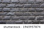 Small photo of Brick, block, wall, gray marble, black, texture, tile, square, seamless, shaky for background