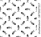 fish bones seamless pattern.... | Shutterstock .eps vector #1872027217