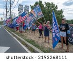 Small photo of BEDMINSTER, N.J. – August 14, 2022: Demonstrators rally during a ‘Stand with Trump’ event following an FBI search at former President Donald Trump’s Mar-a-Lago home.