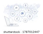 online education network... | Shutterstock .eps vector #1787012447