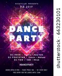 dance party poster vector... | Shutterstock .eps vector #663230101