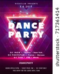 dance party poster vector... | Shutterstock .eps vector #717361414