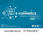 e commerce word cloud and... | Shutterstock .eps vector #573962857