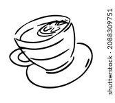 cup of tea in doodle style.... | Shutterstock .eps vector #2088309751
