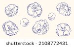 sakura flowers set. hand drawn... | Shutterstock .eps vector #2108772431