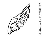 bird wing in doodle style. hand ... | Shutterstock .eps vector #2109909197