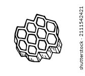 honeycomb in doodle style. hand ... | Shutterstock .eps vector #2111542421