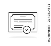 thin line verification document ... | Shutterstock .eps vector #2142514531