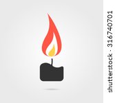 Simple Candle Icon With Shadow. ...