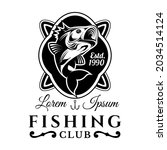 bass fishing logo  vintage ... | Shutterstock .eps vector #2034514124