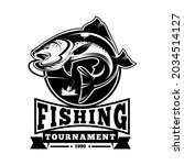 bass fishing logo  vintage ... | Shutterstock .eps vector #2034514127