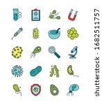 virus line and fill style icon... | Shutterstock .eps vector #1682511757