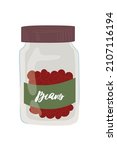 bean jar design over white | Shutterstock .eps vector #2107116194