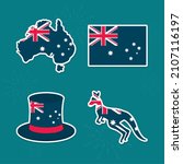 australia flags icon set design | Shutterstock .eps vector #2107116197