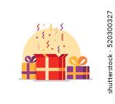 opened gift box  surprise ... | Shutterstock .eps vector #520300327