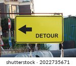 Yellow Detour Sign. Detour...