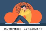 frustrated man with a nervous... | Shutterstock .eps vector #1948253644