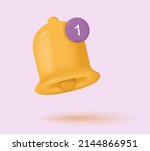 3d bells. notification with... | Shutterstock .eps vector #2144866951