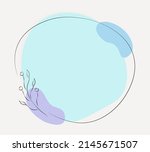 round frame with twig in one... | Shutterstock .eps vector #2145671507