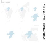 dotted japan map set  fukuoka | Shutterstock .eps vector #1696456417