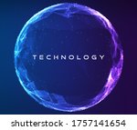 abstract vector sphere.... | Shutterstock .eps vector #1757141654