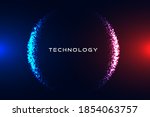 blue and red digital technology ... | Shutterstock .eps vector #1854063757