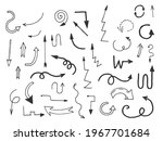 hand drawn black arrows... | Shutterstock .eps vector #1967701684